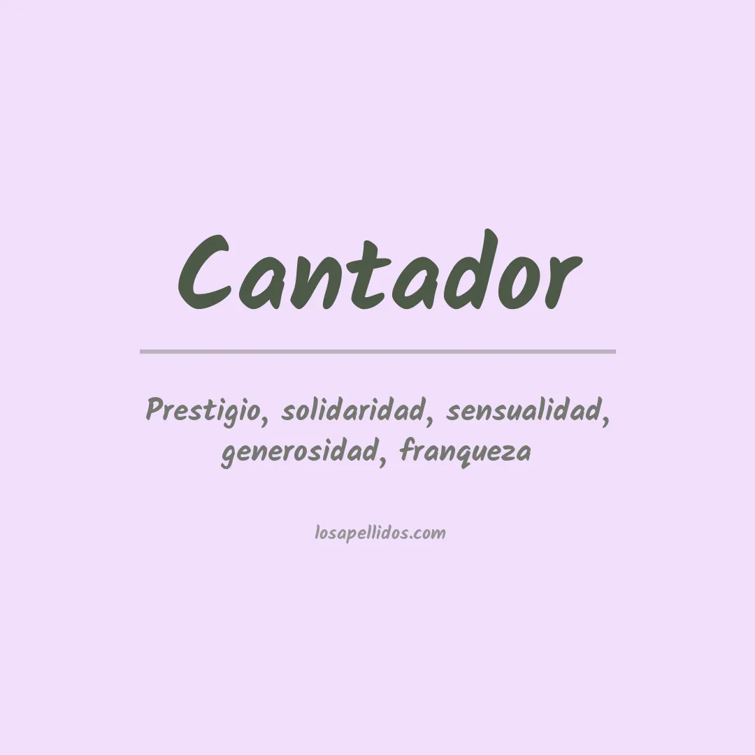 Apellido Cantador