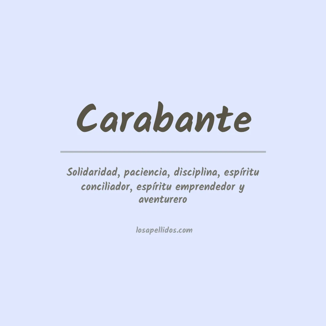 Significado del Apellido Carabante