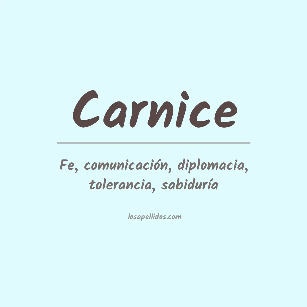 Significado del Apellido Carnice