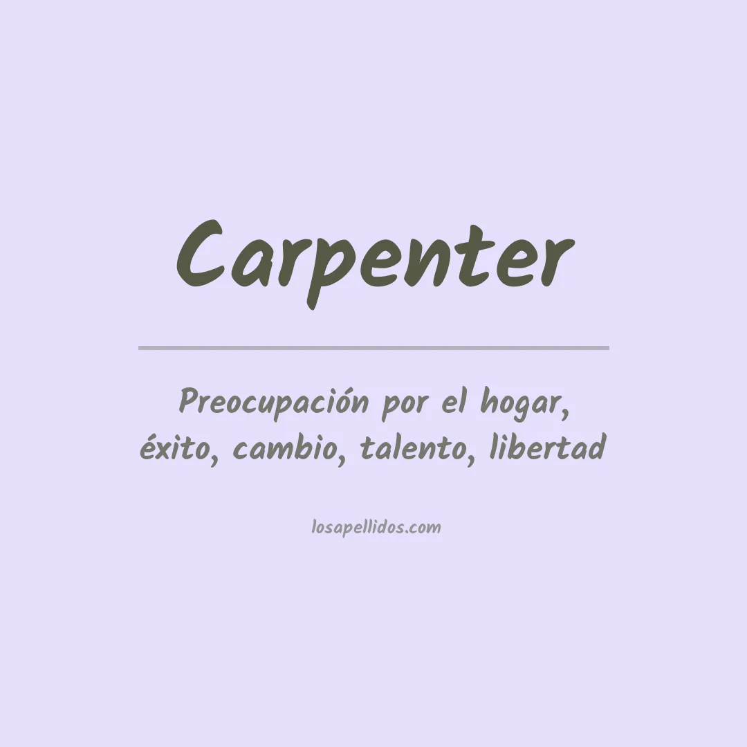 Apellido Carpenter