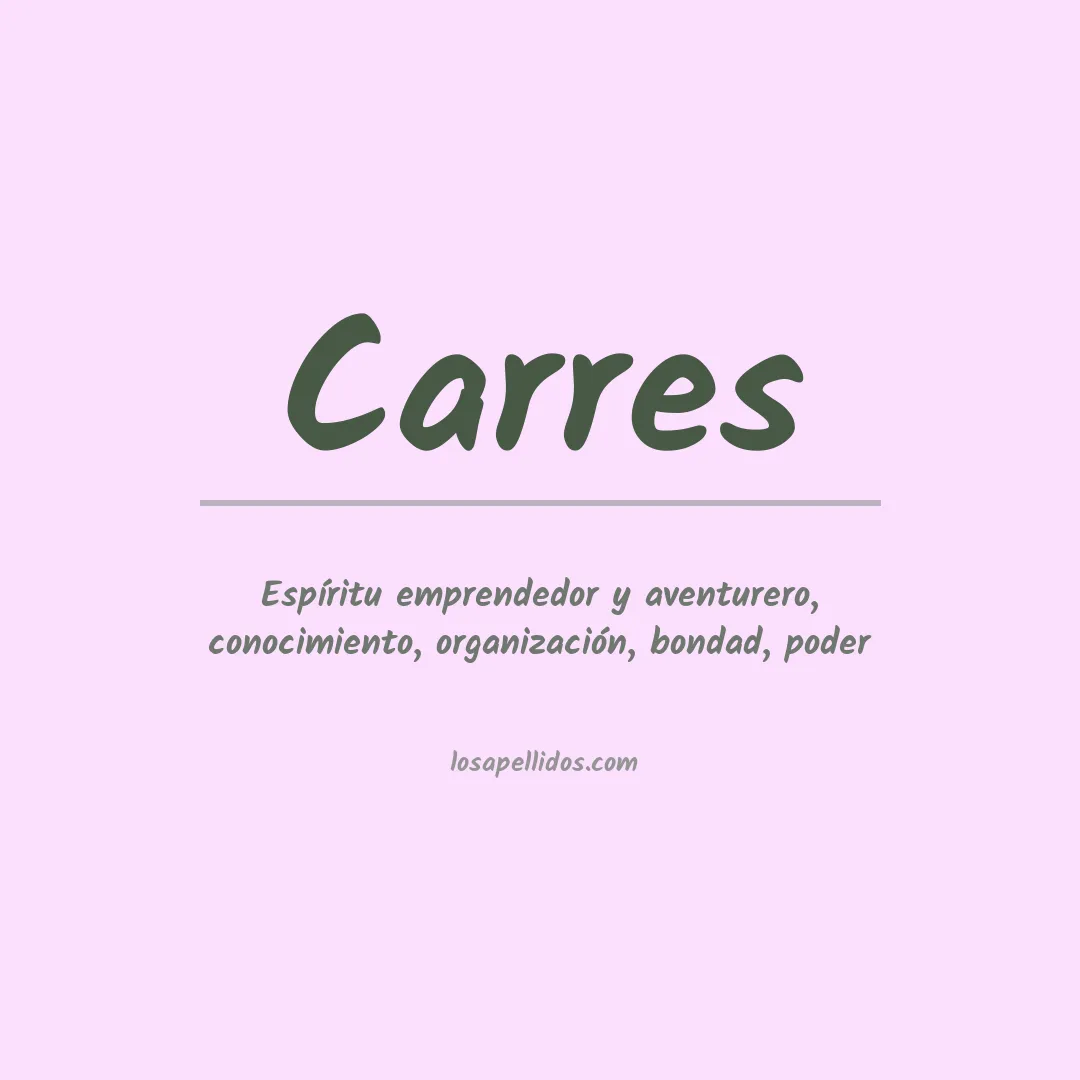 Significado del Apellido Carres