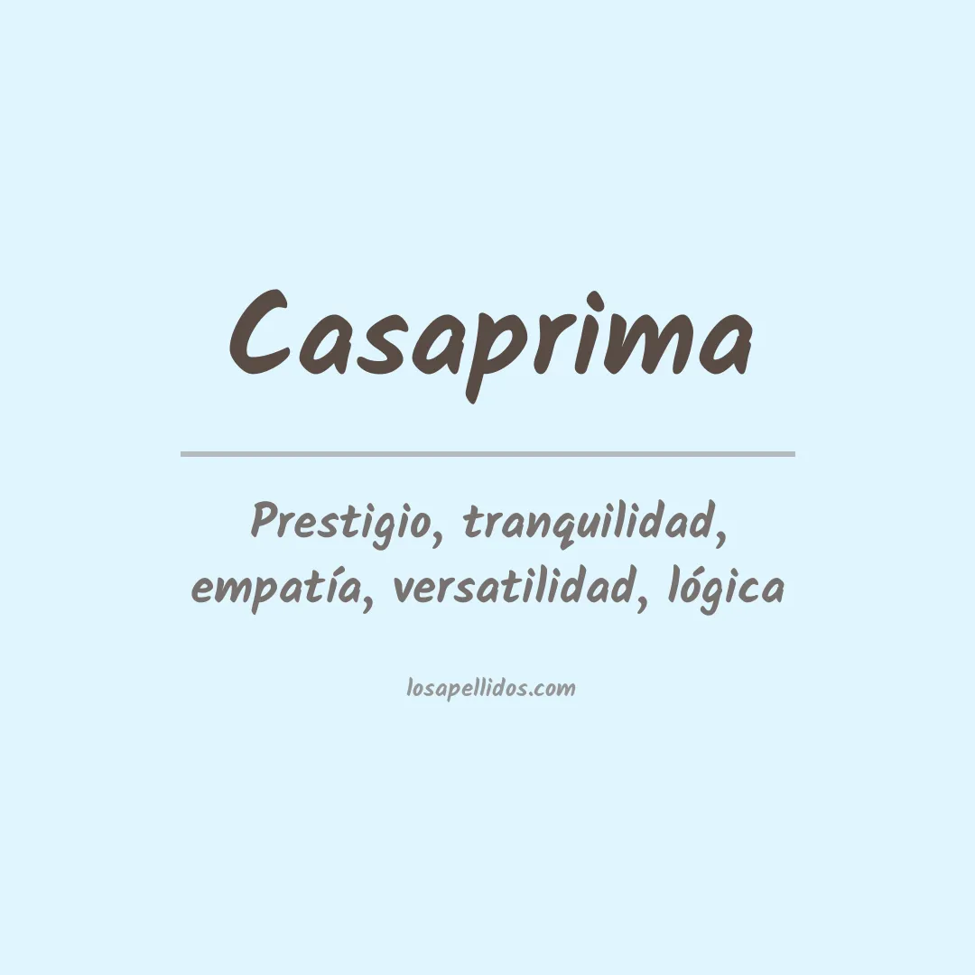 Significado del Apellido Casaprima