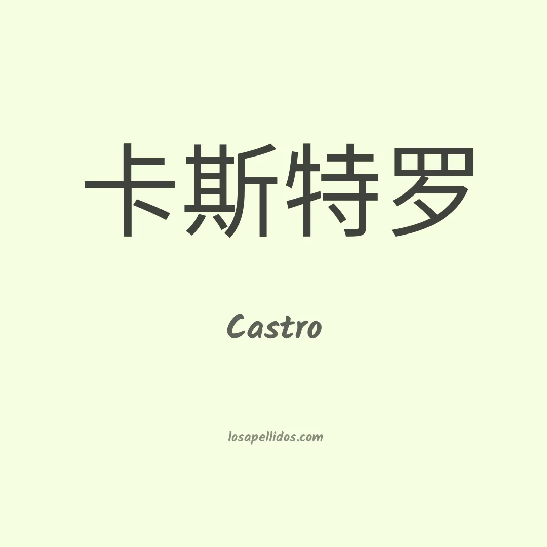 Castro en chino