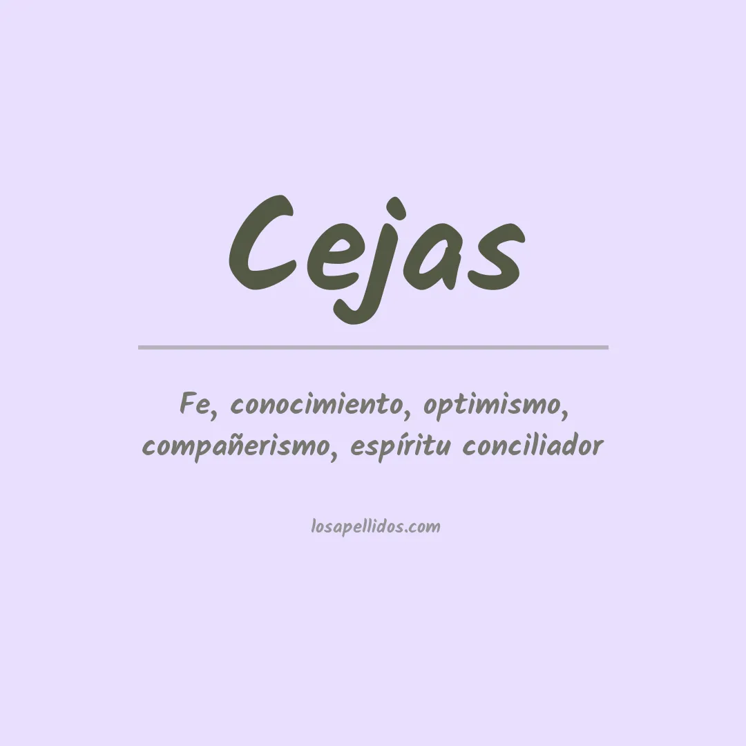 Significado del Apellido Cejas