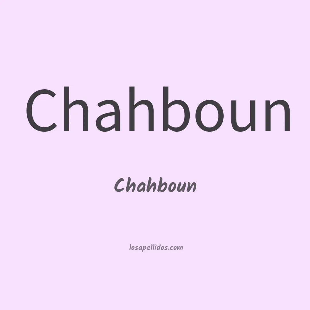 Chahboun en chino