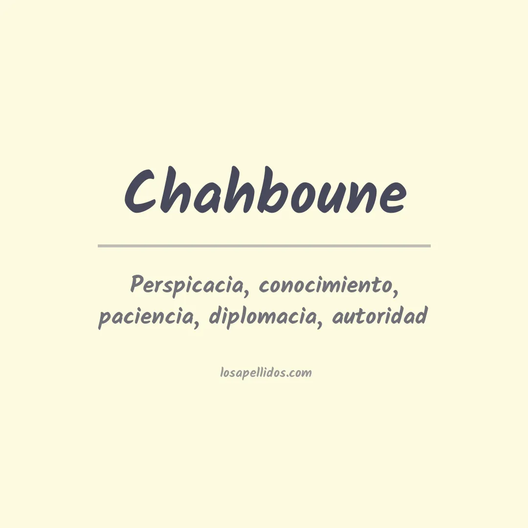 Apellido Chahboune