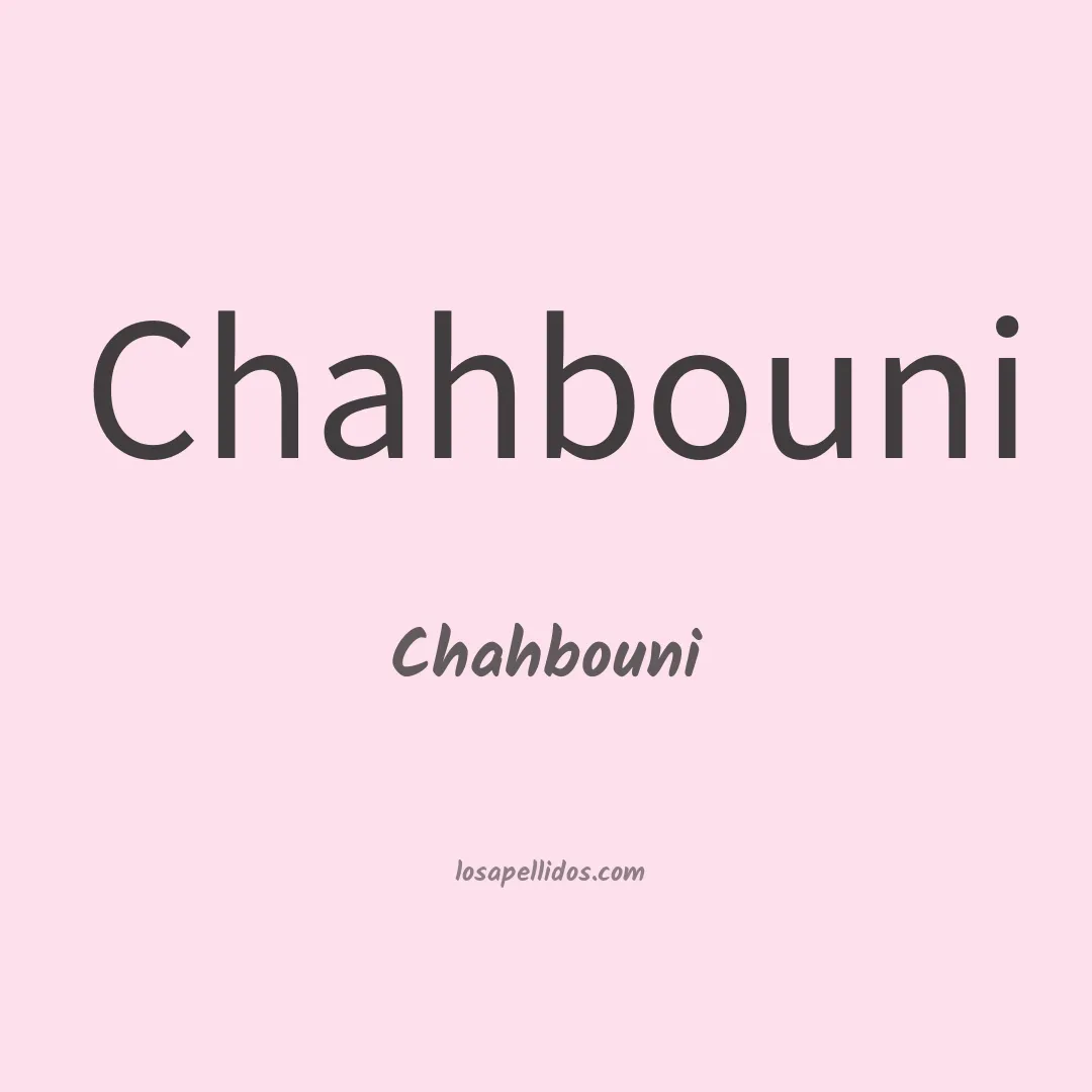 Chahbouni en chino
