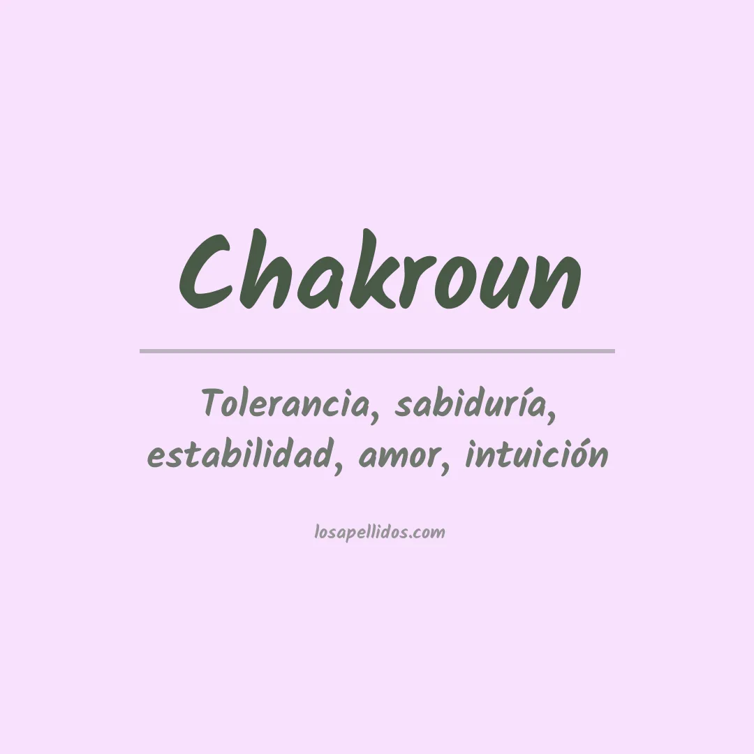 Apellido Chakroun