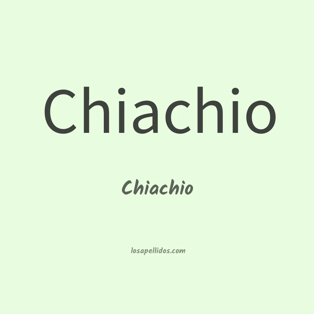 Chiachio en chino