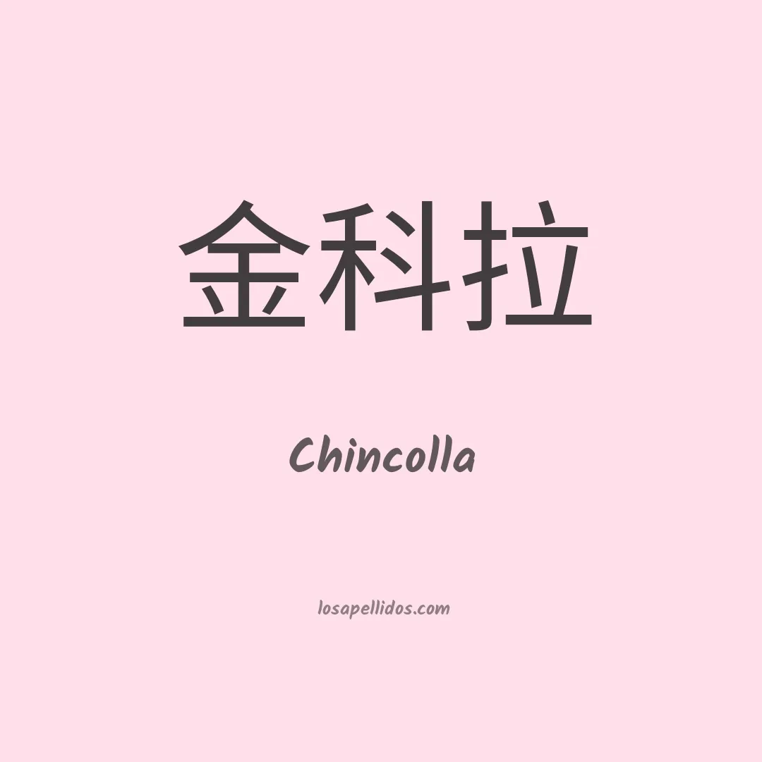 Chincolla en chino