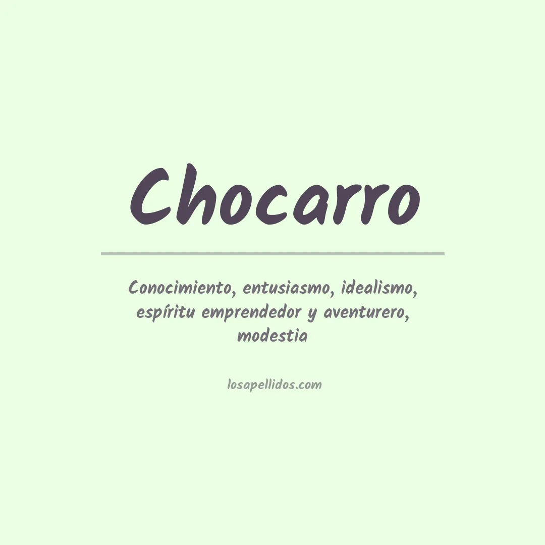 Significado del Apellido Chocarro