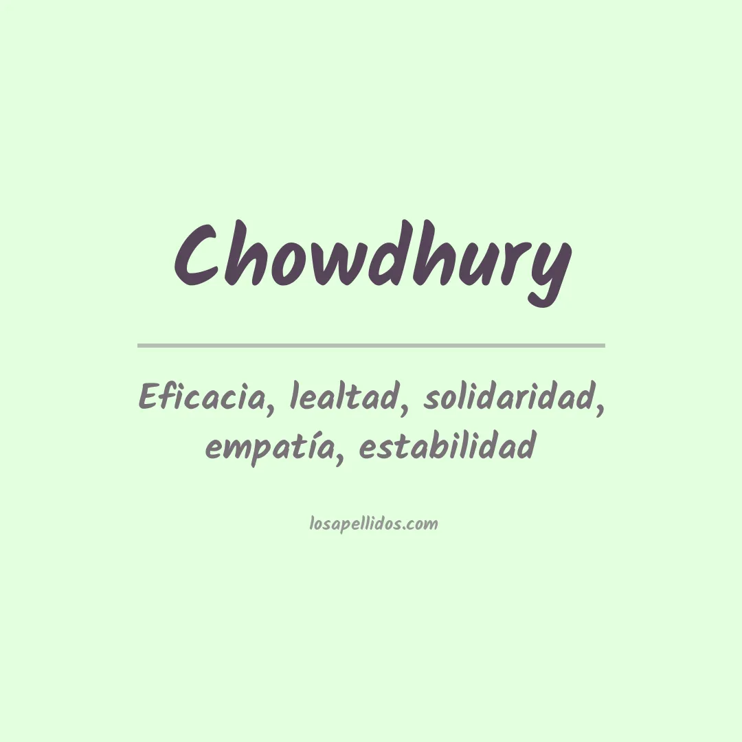 Apellido Chowdhury