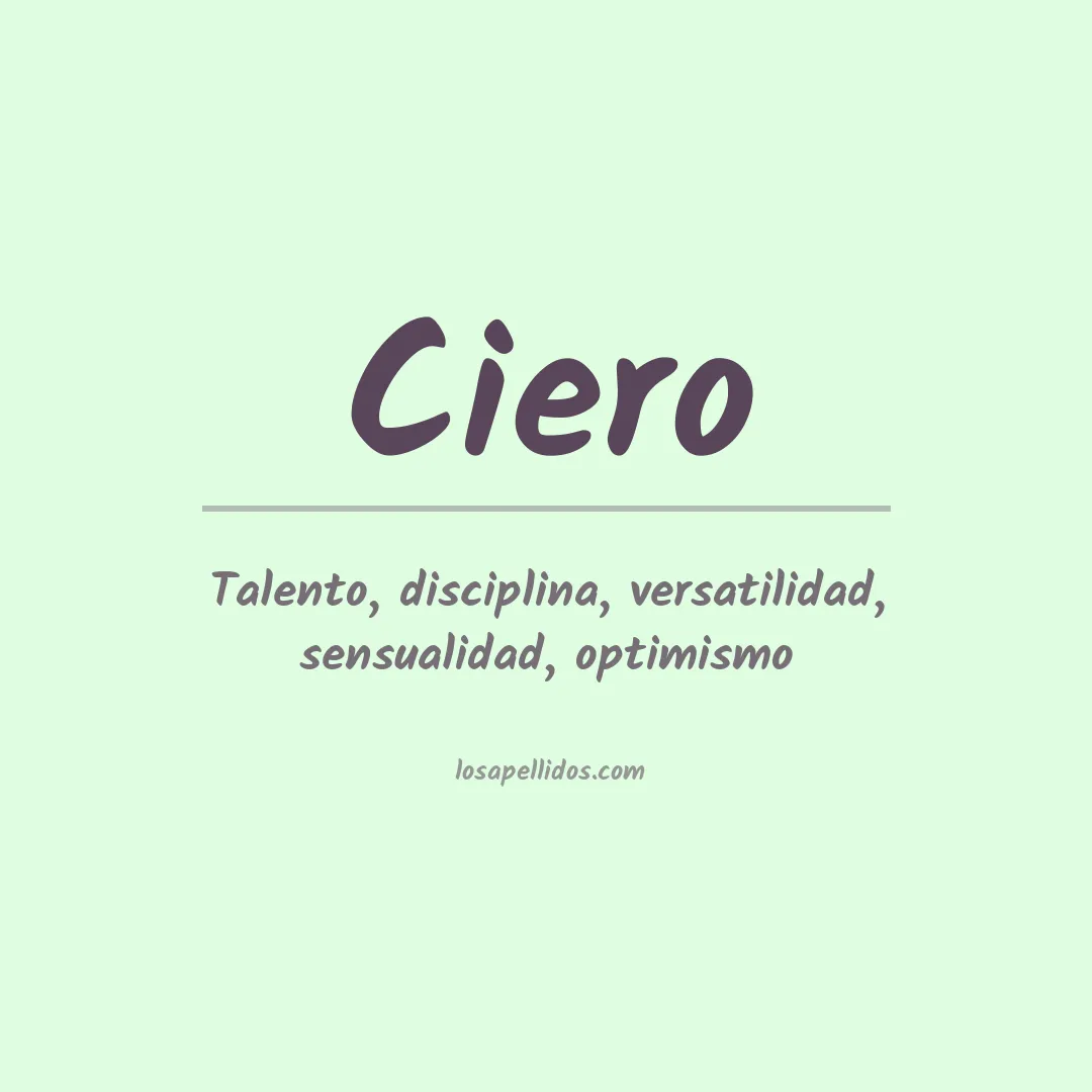 Apellido Ciero