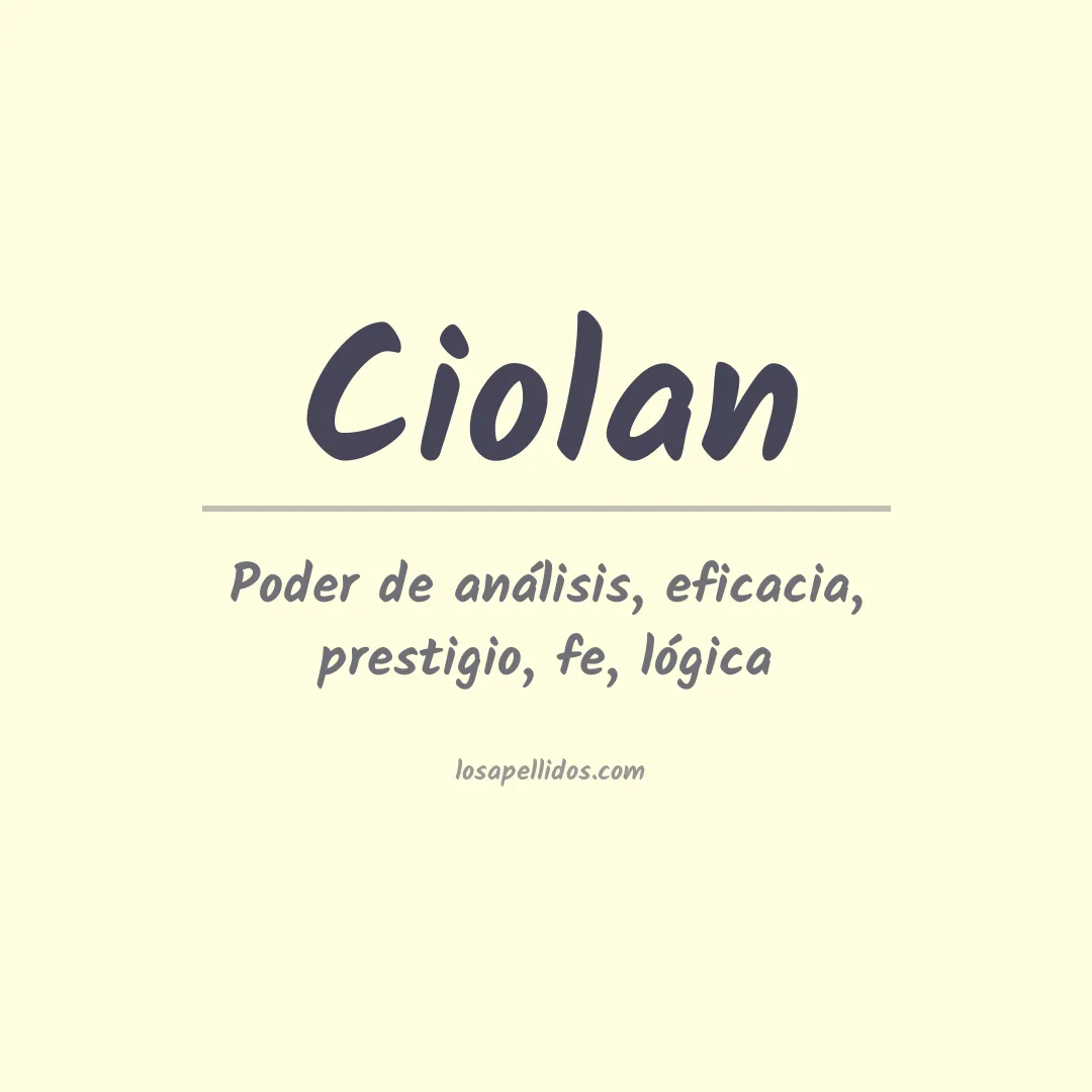 Apellido Ciolan