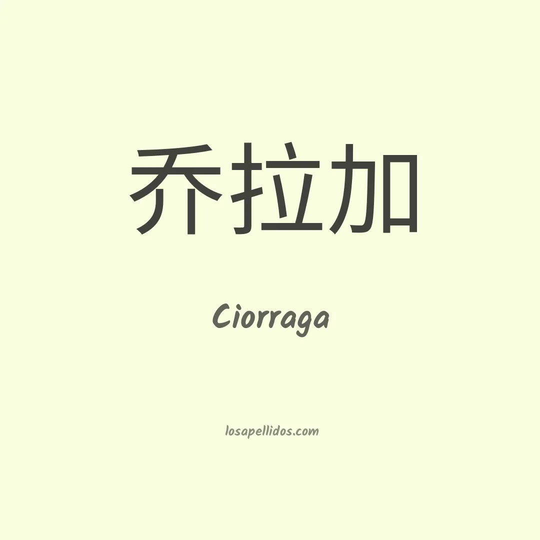 Ciorraga en chino