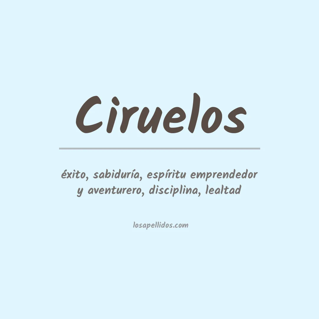 Significado del Apellido Ciruelos