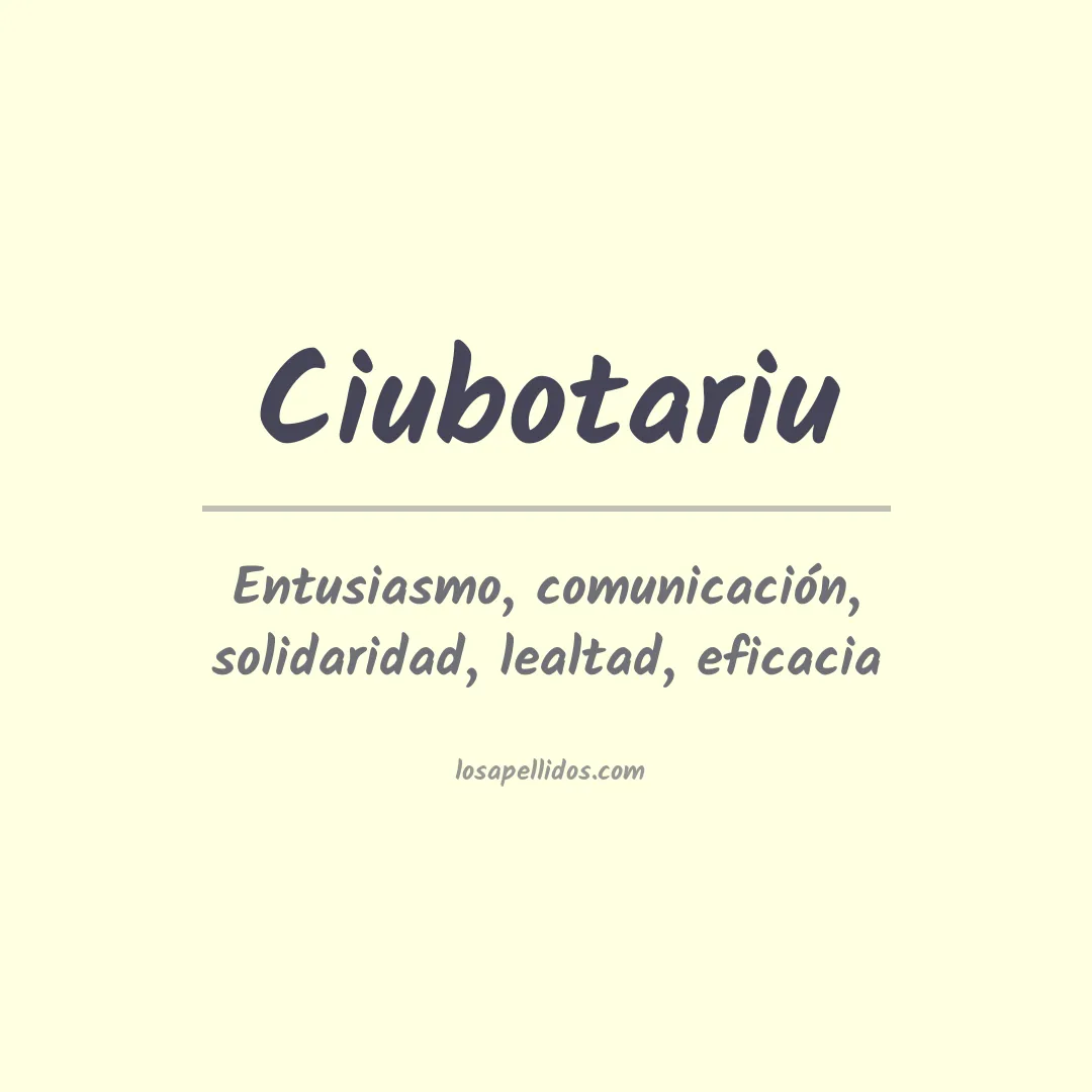 Apellido Ciubotariu