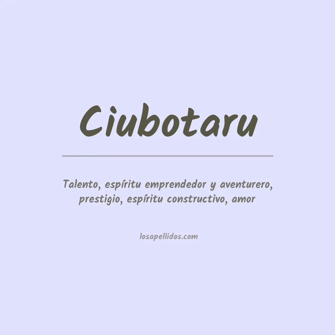 Apellido Ciubotaru