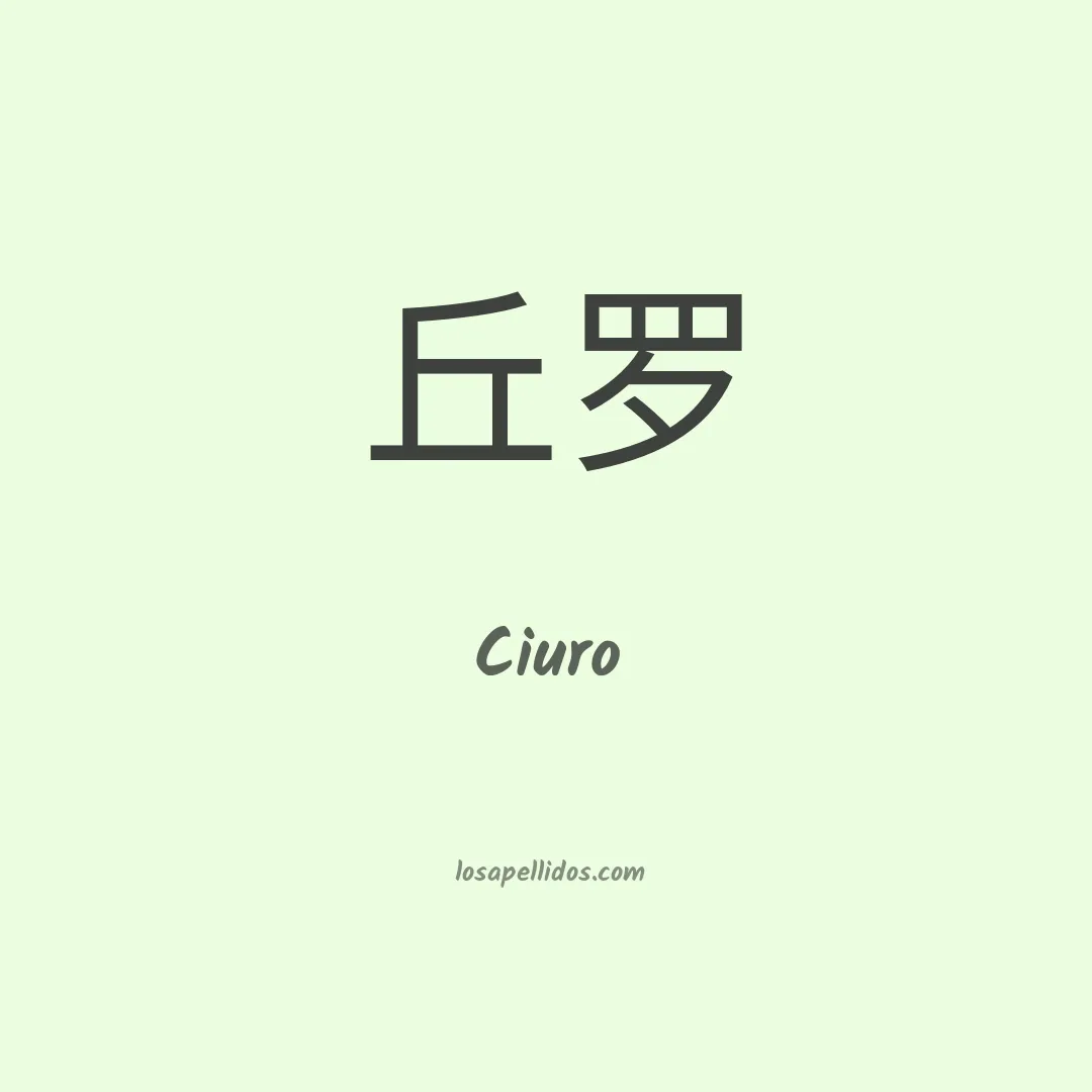 Ciuro en chino