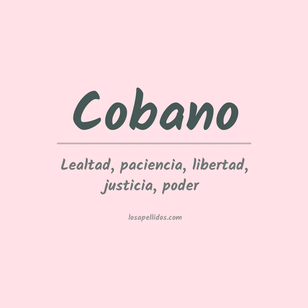 Significado del Apellido Cobano