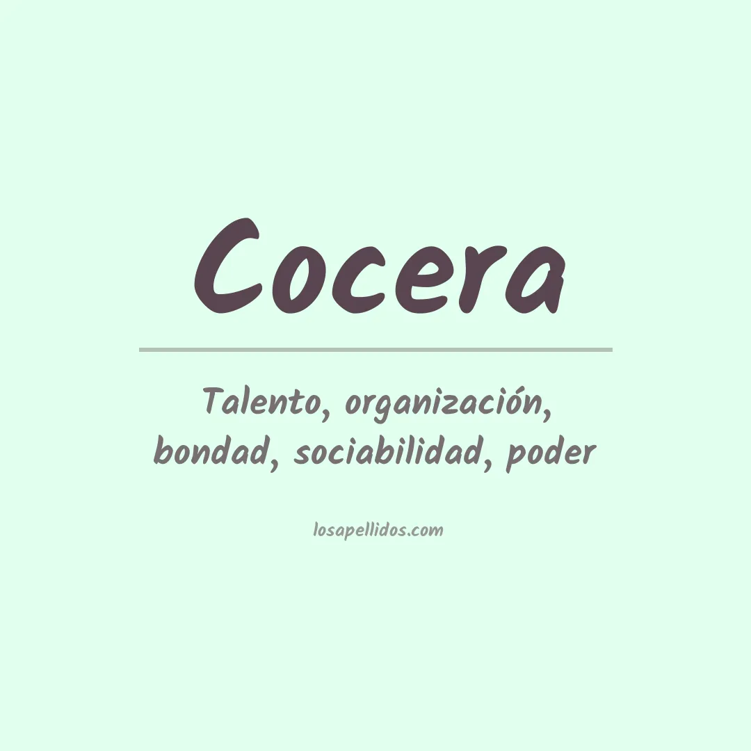 Significado del Apellido Cocera