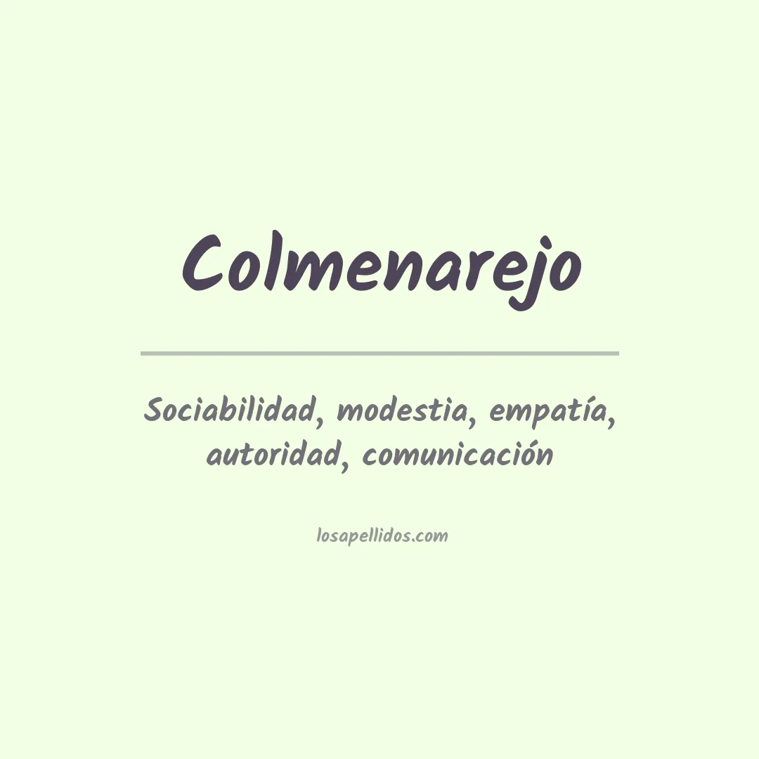 Apellido Colmenarejo