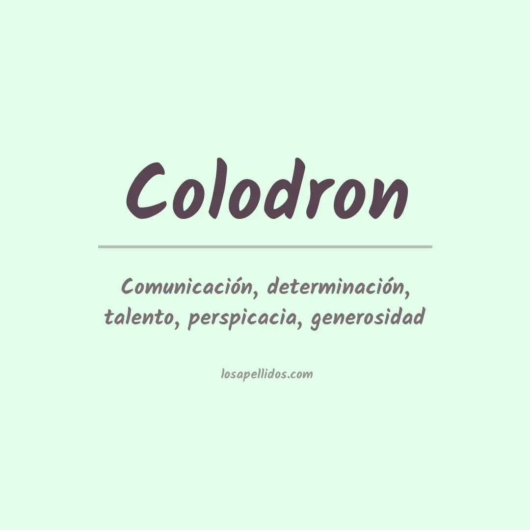 Significado del Apellido Colodron