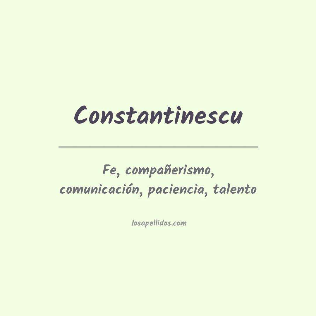 Apellido Constantinescu