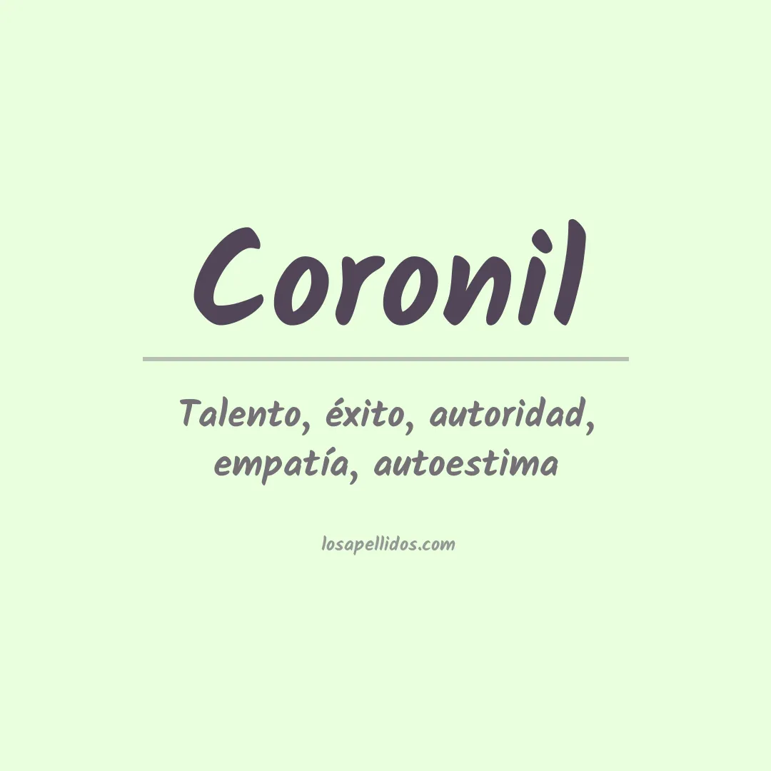 Significado del Apellido Coronil