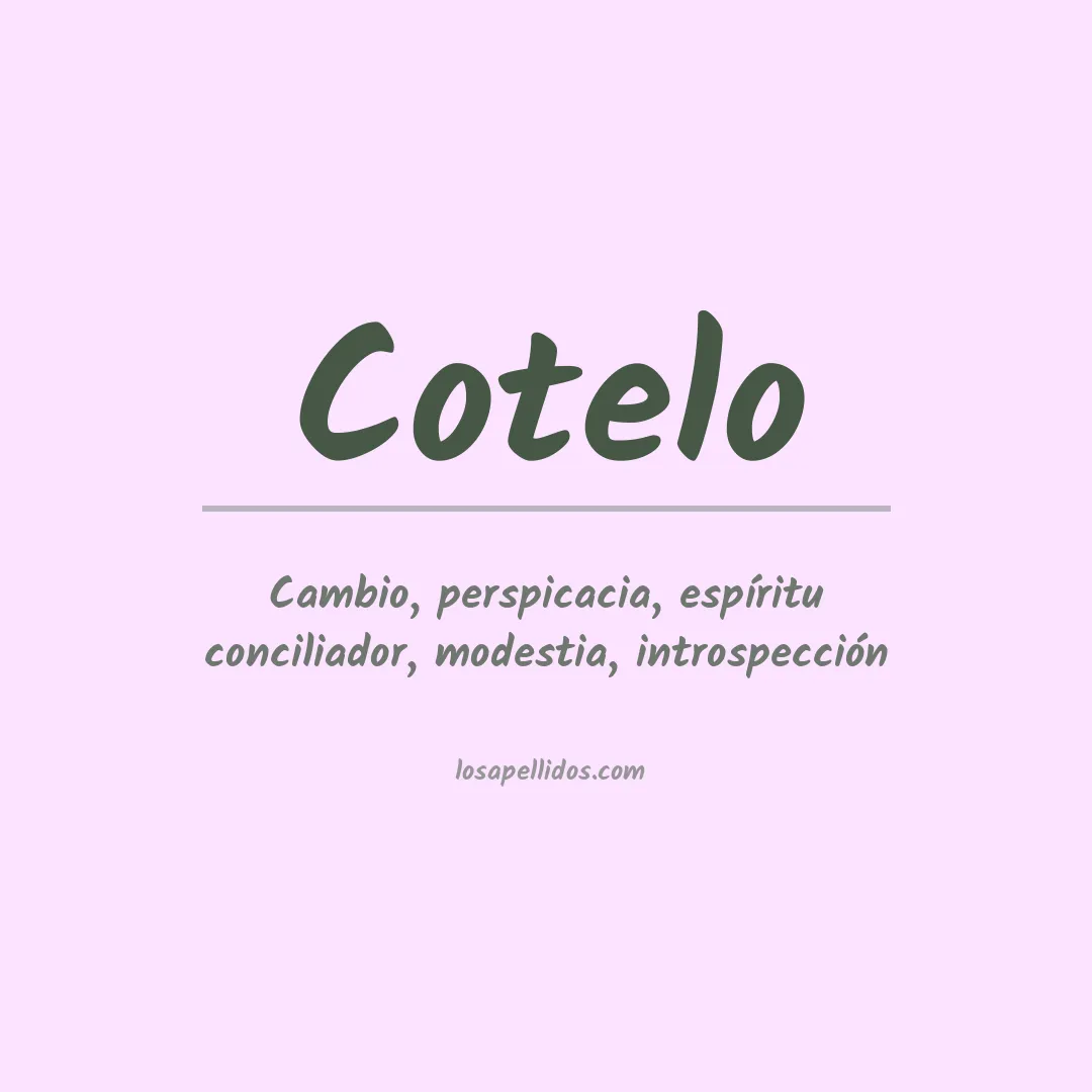 Significado del Apellido Cotelo