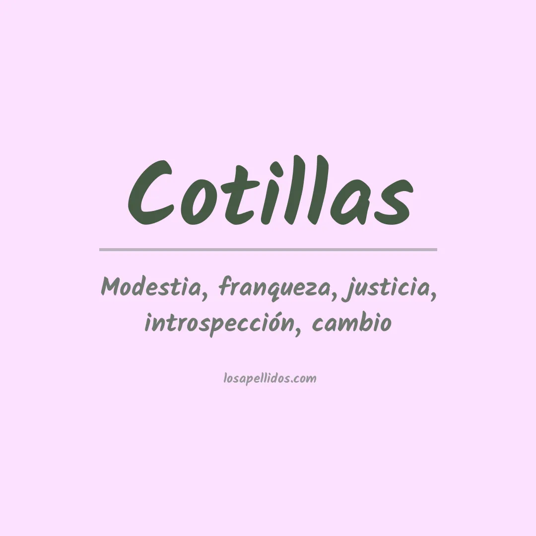 Significado del Apellido Cotillas