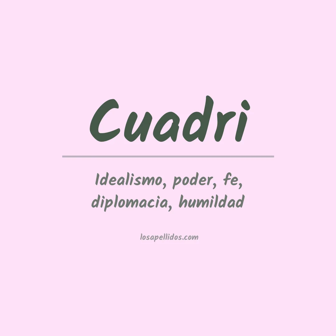 Significado del Apellido Cuadri