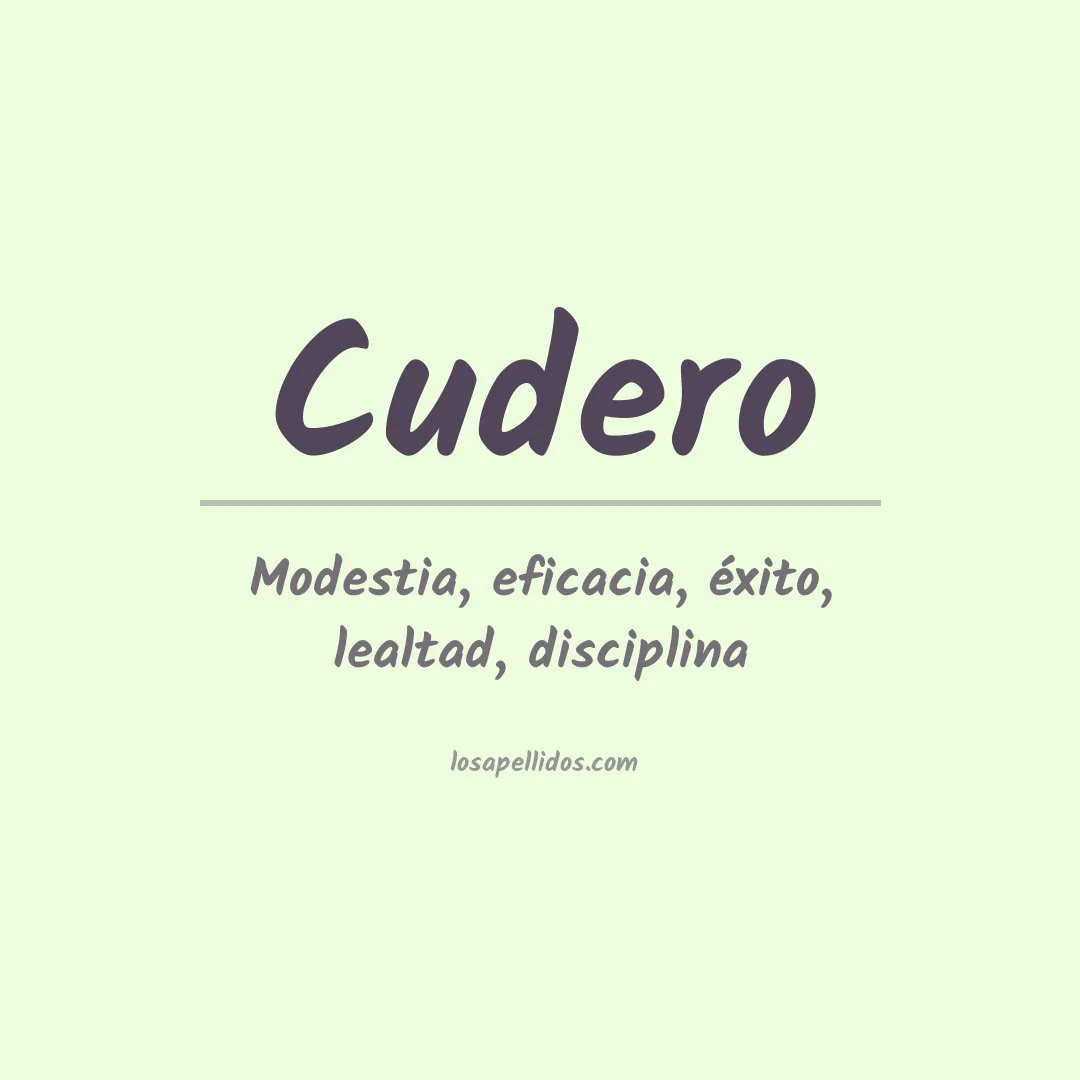 Significado del Apellido Cudero