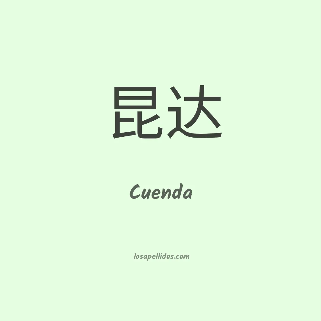 Cuenda en chino