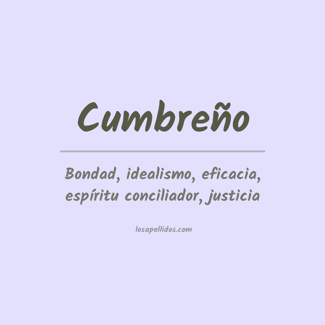 Significado del Apellido Cumbreño
