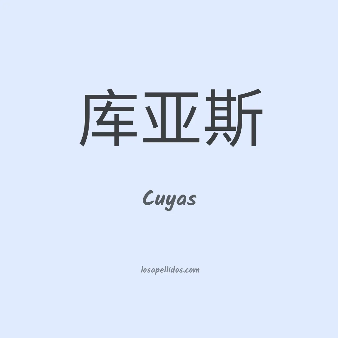 Cuyas en chino