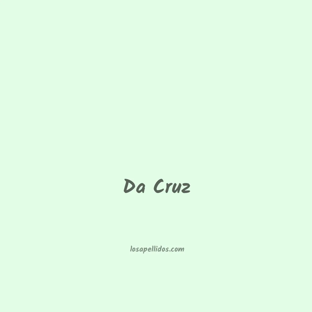 Da cruz en chino