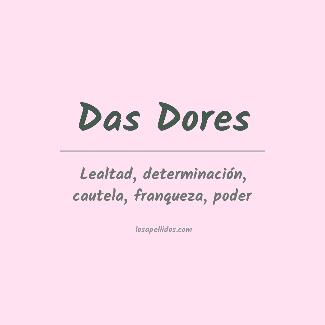 Significado del Apellido Das dores