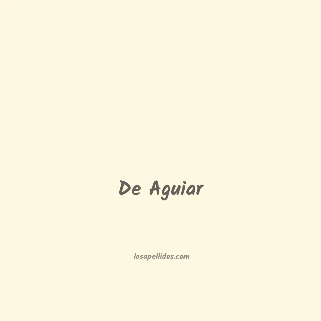 De aguiar en chino