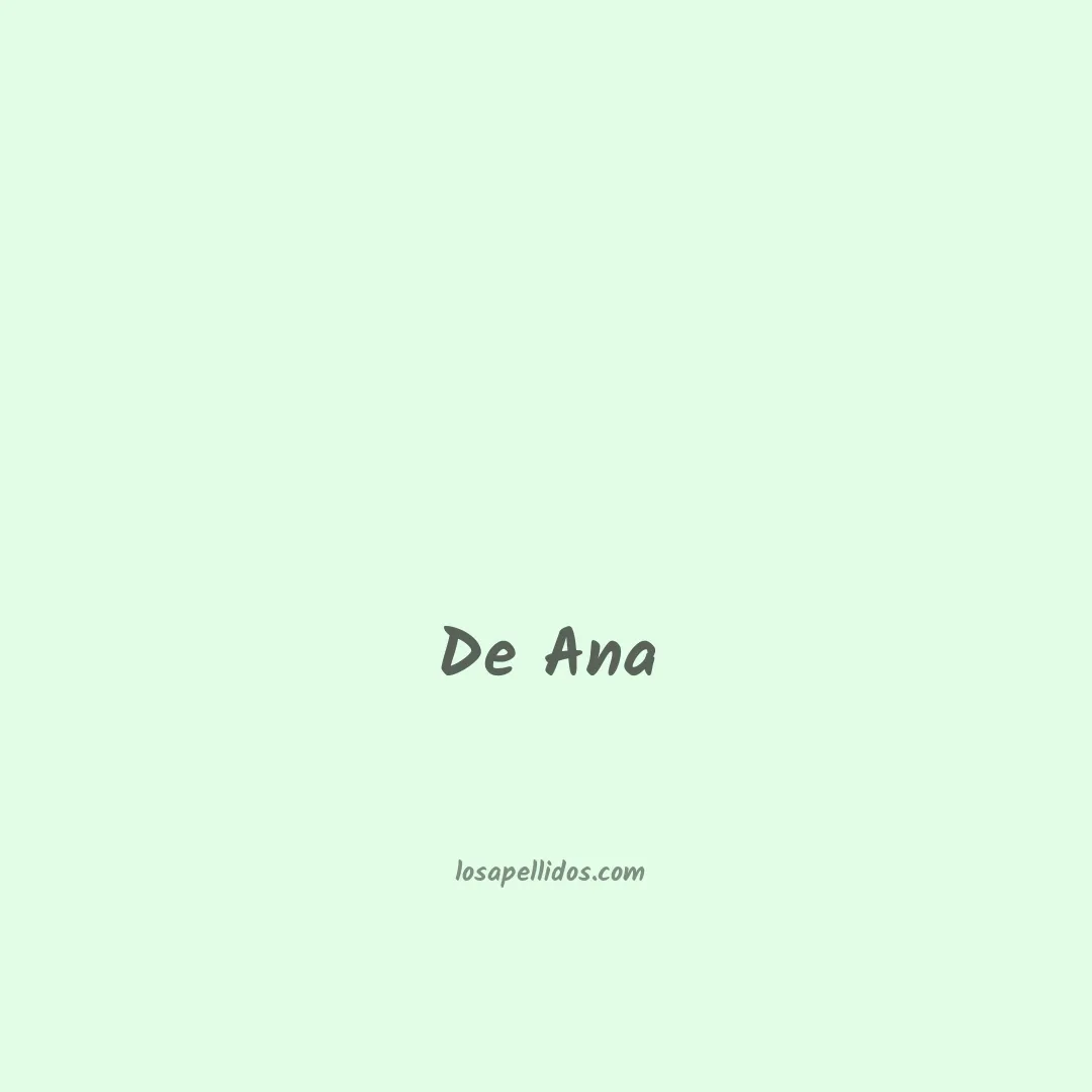 De ana en chino