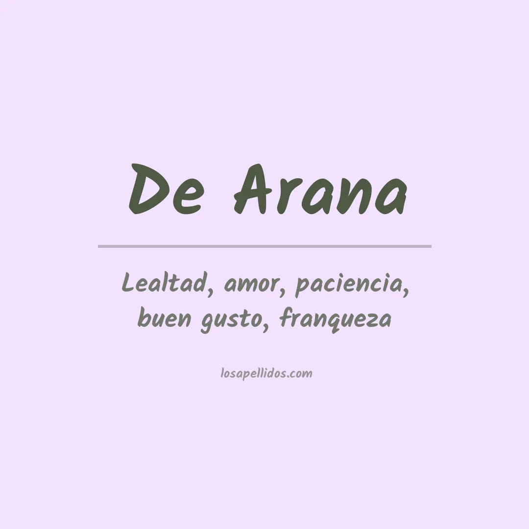 Significado del Apellido De arana