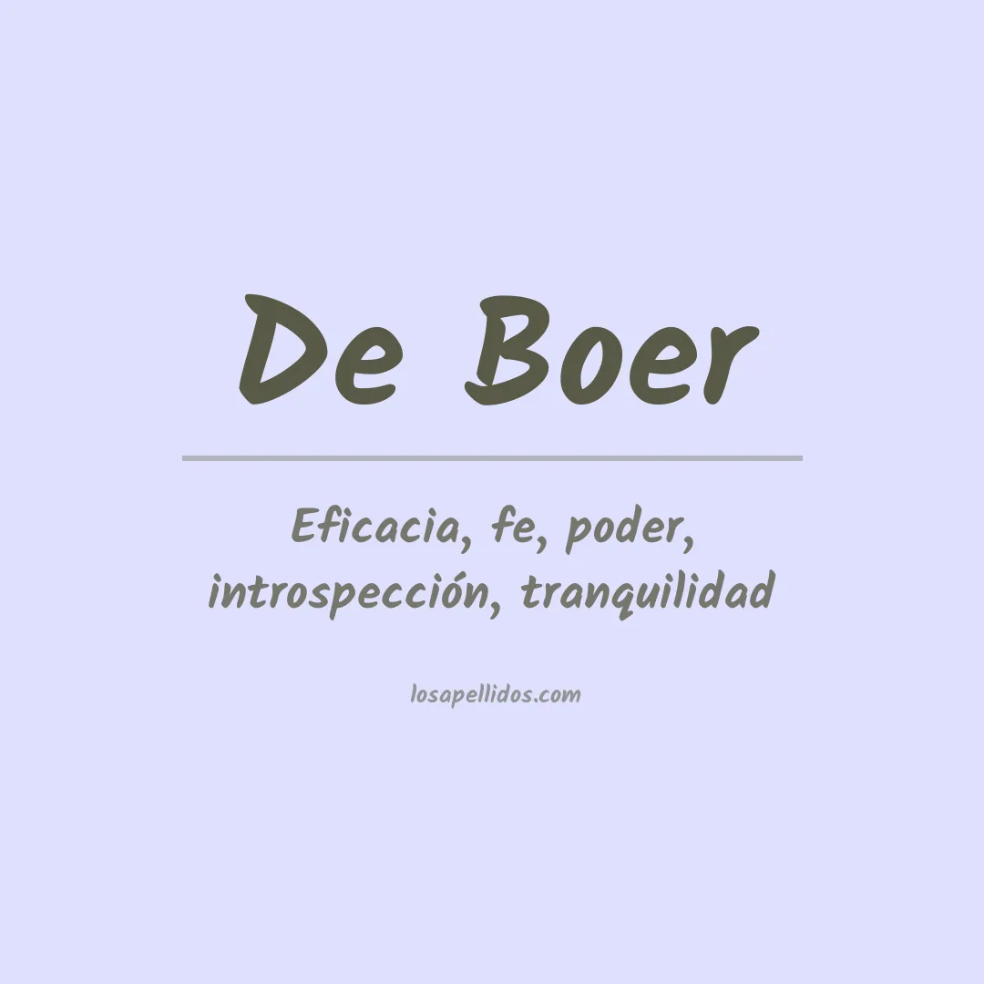 Apellido De boer