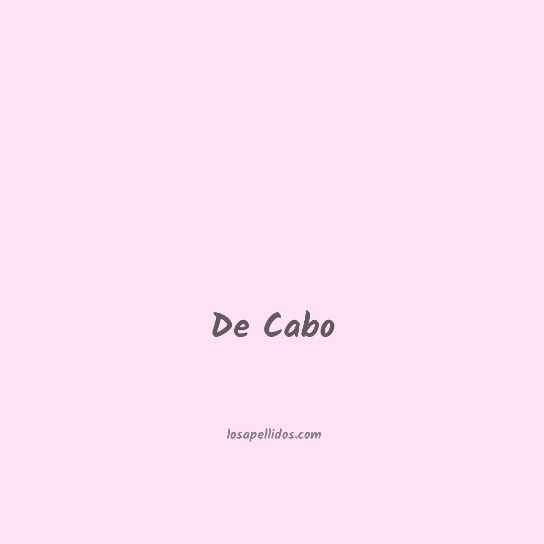 De cabo en chino