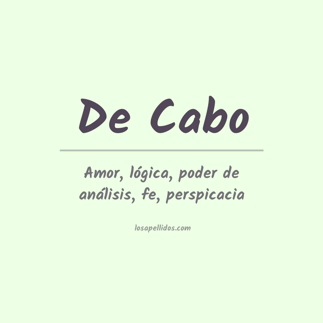 Apellido De cabo