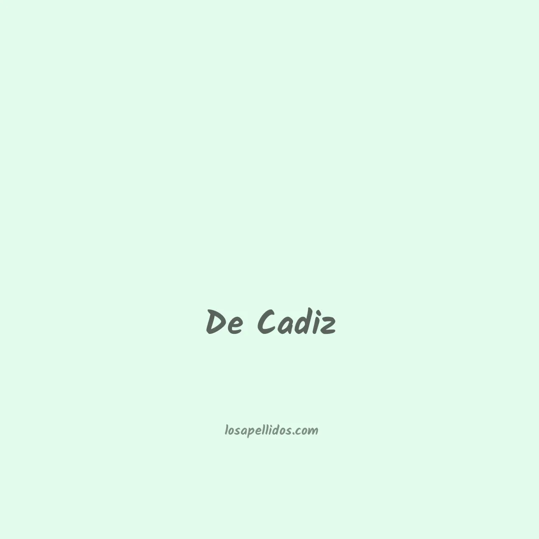 De cadiz en chino
