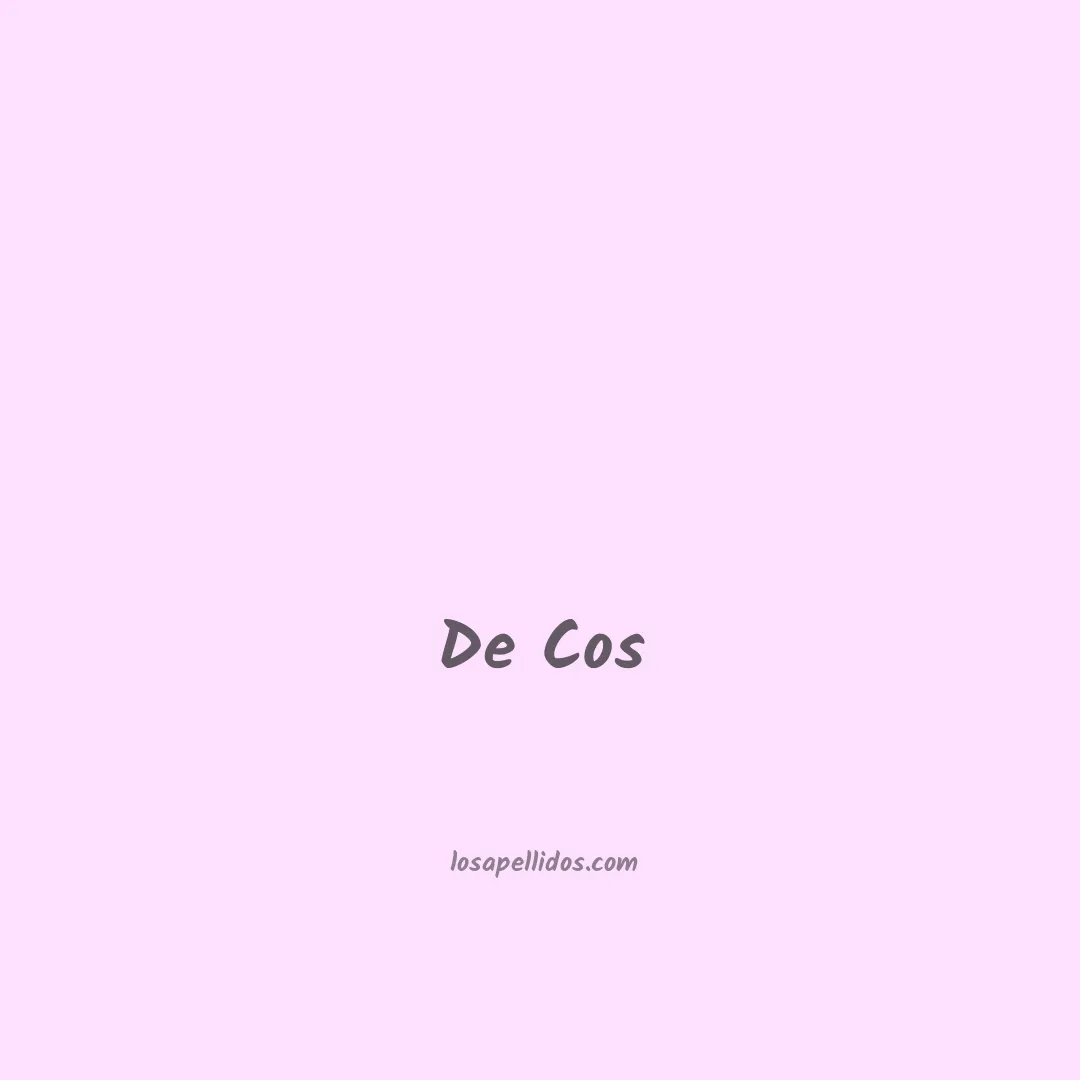 De cos en chino