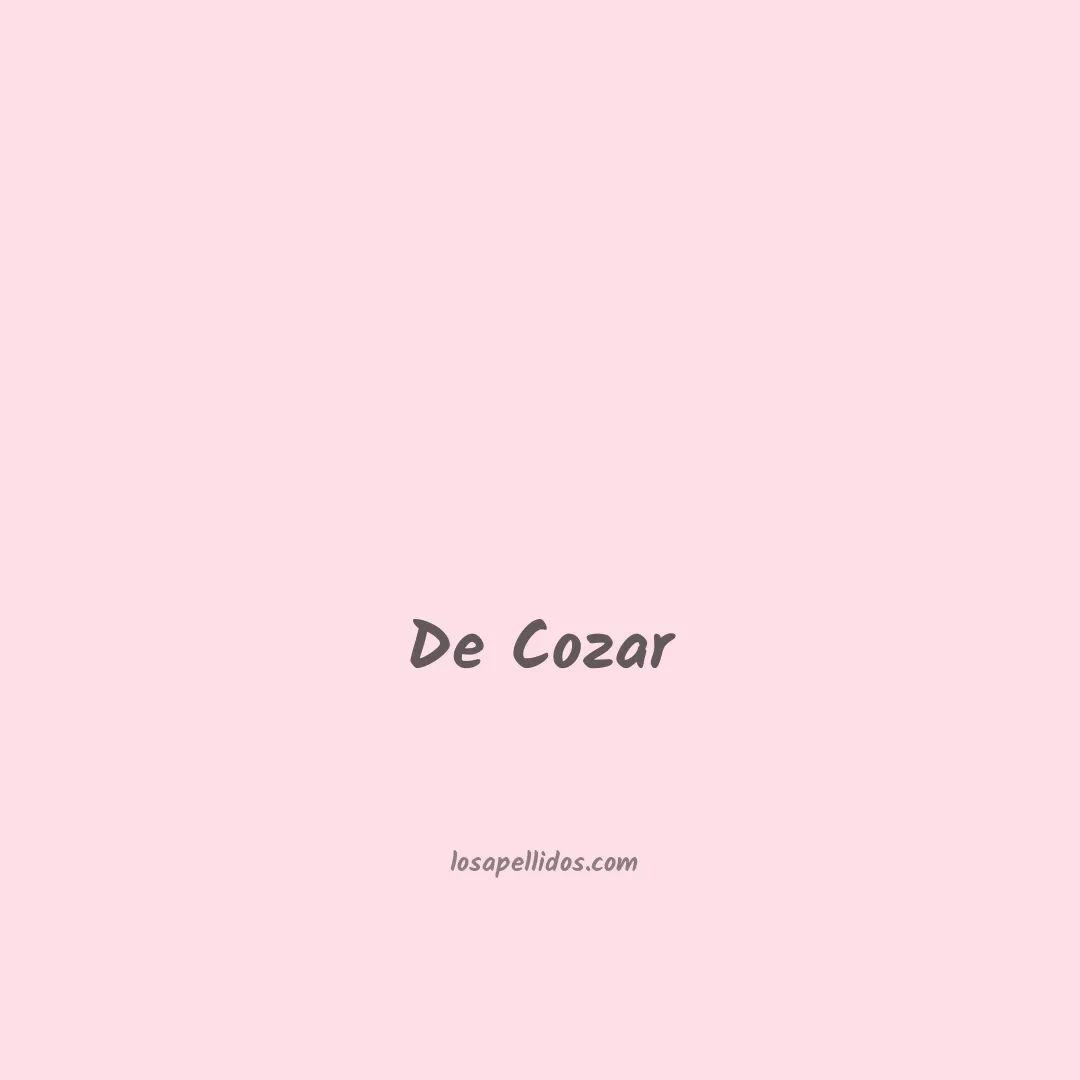 De cozar en chino