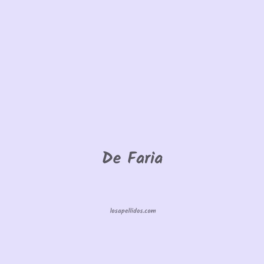 De faria en chino