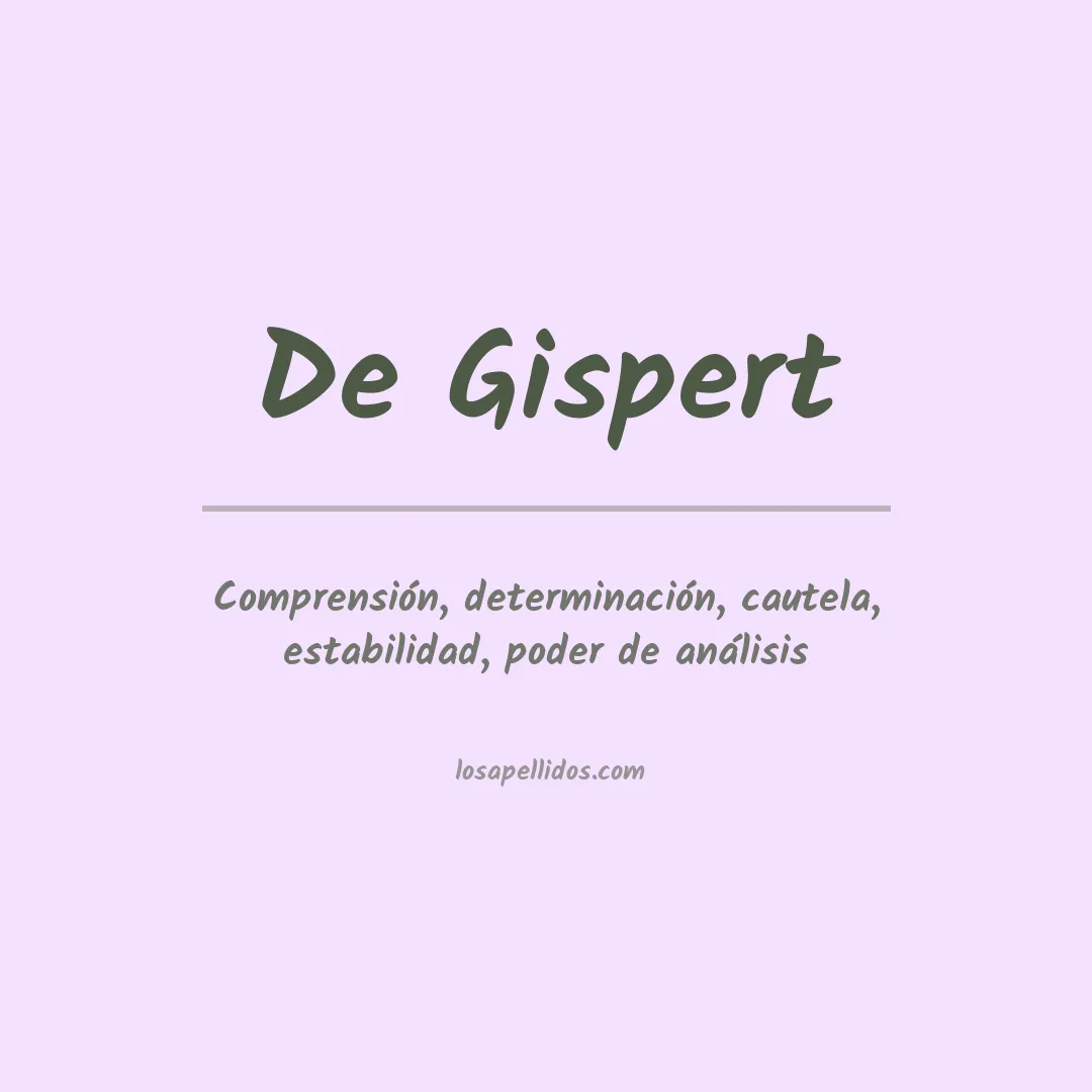 Significado del Apellido De gispert