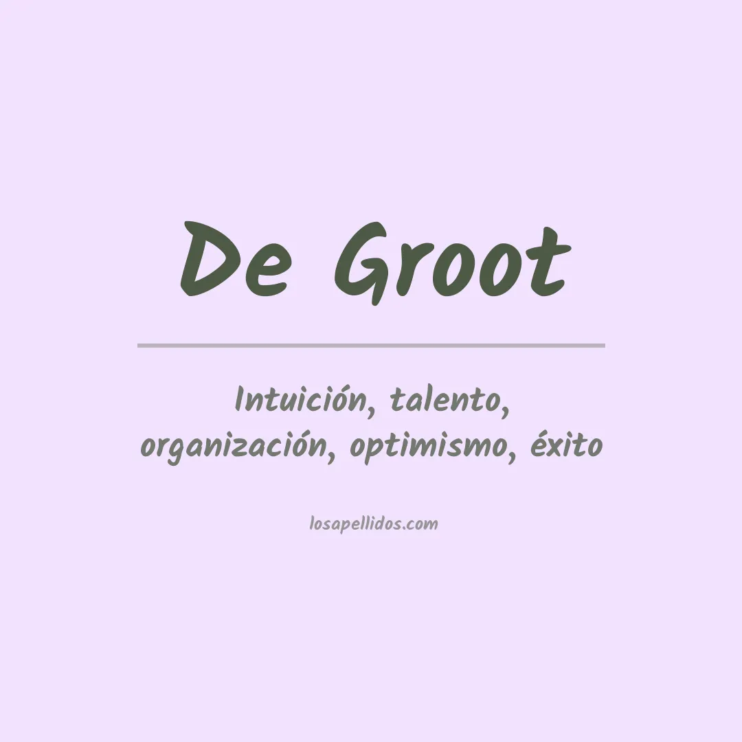 Apellido De groot